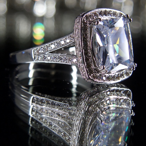 14kt Gold Dipped Cushion Topaz Engagement Ring - Picture 8 of 8